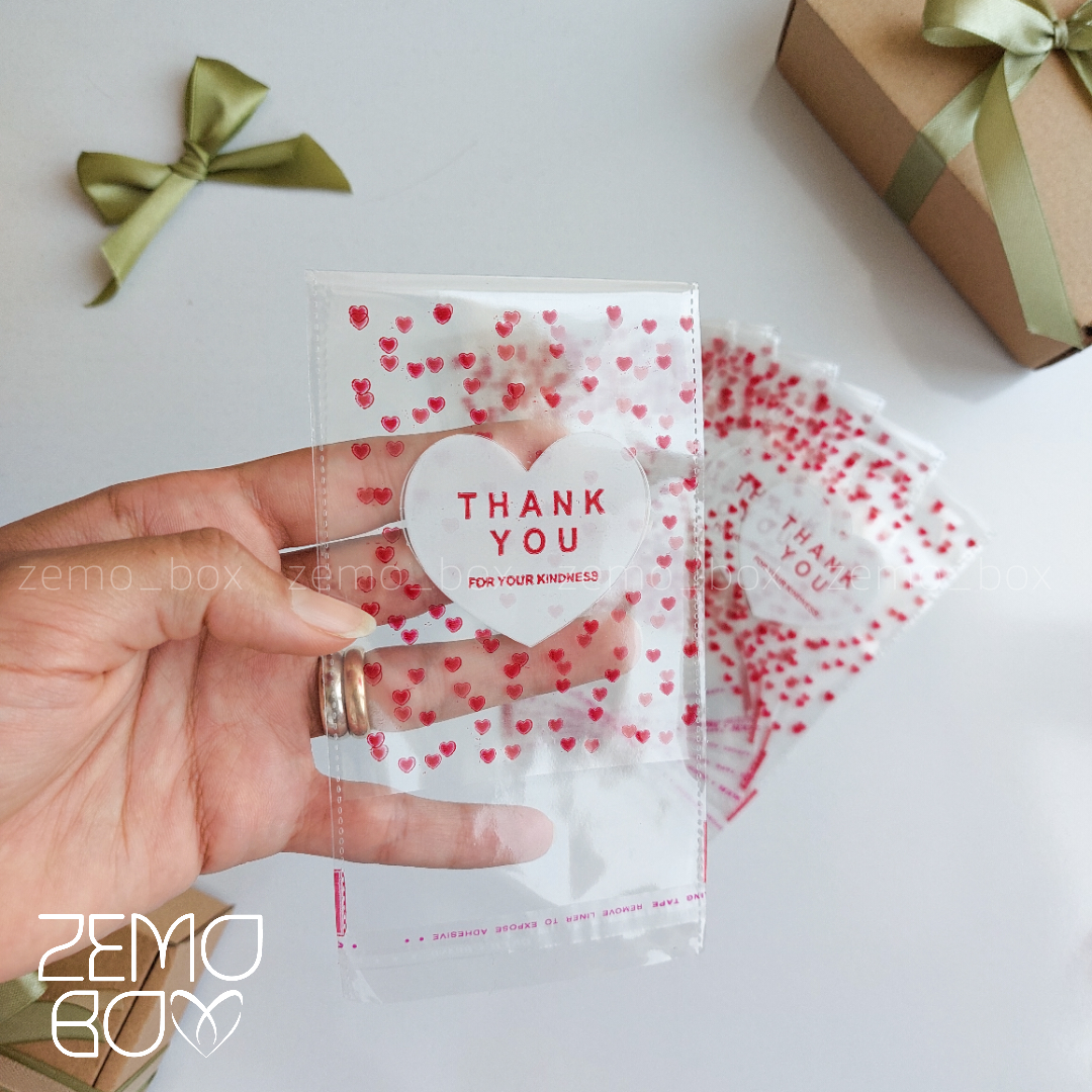 سلفون لب چسب دار بسته بندی قلبی طرح تنکیو