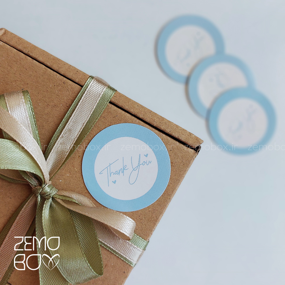 برچسب تشکر دایره آبی کد ۲۰۱۶