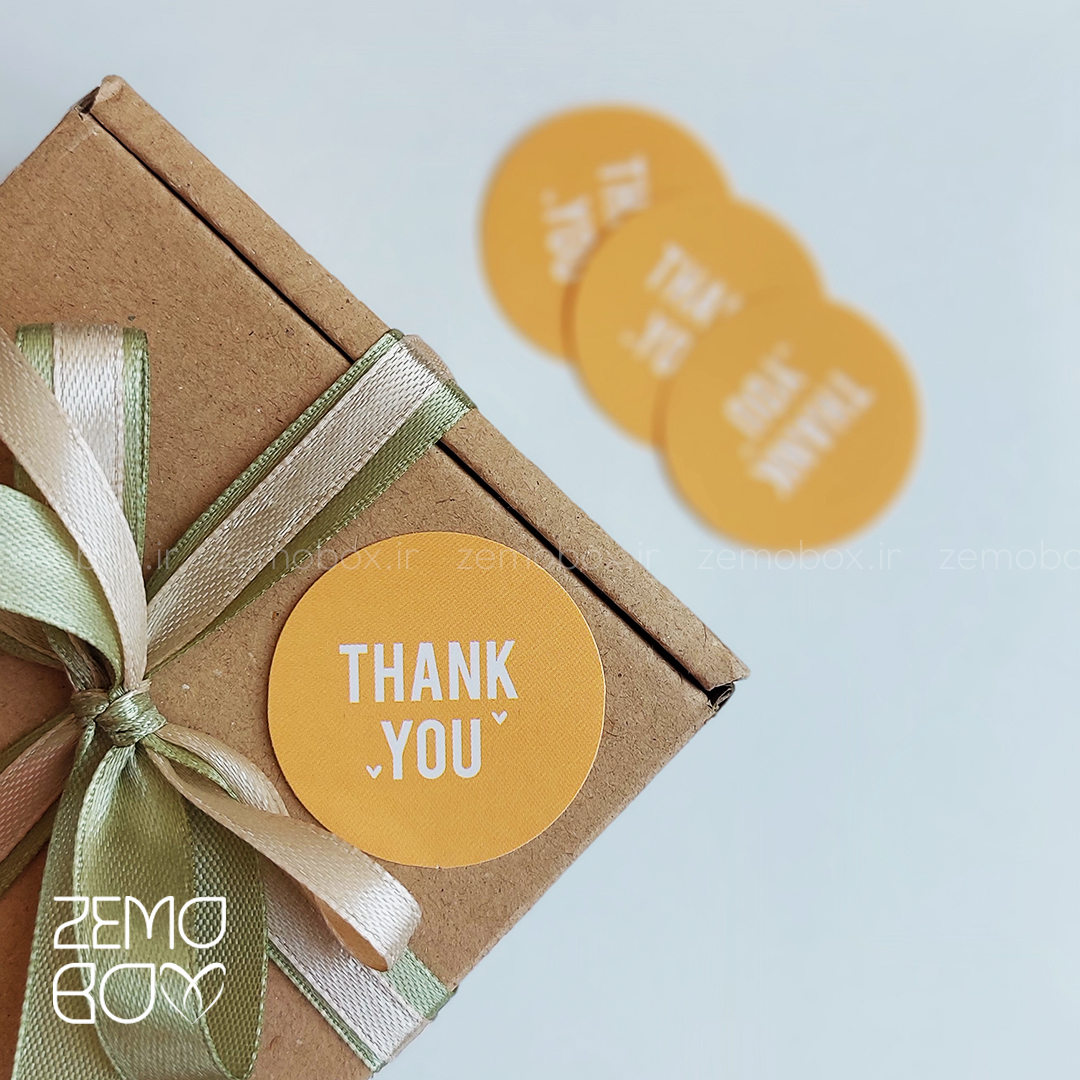 برچسب تشکر دایره نارنجی کد ۲۰۱۹