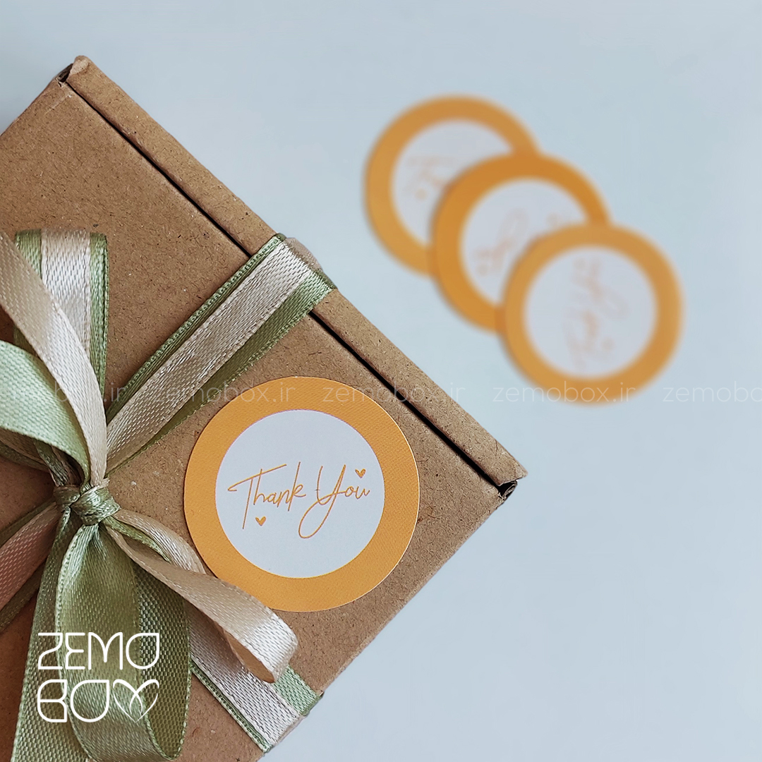 برچسب تشکر دایره نارنجی کد ۲۰۲۰