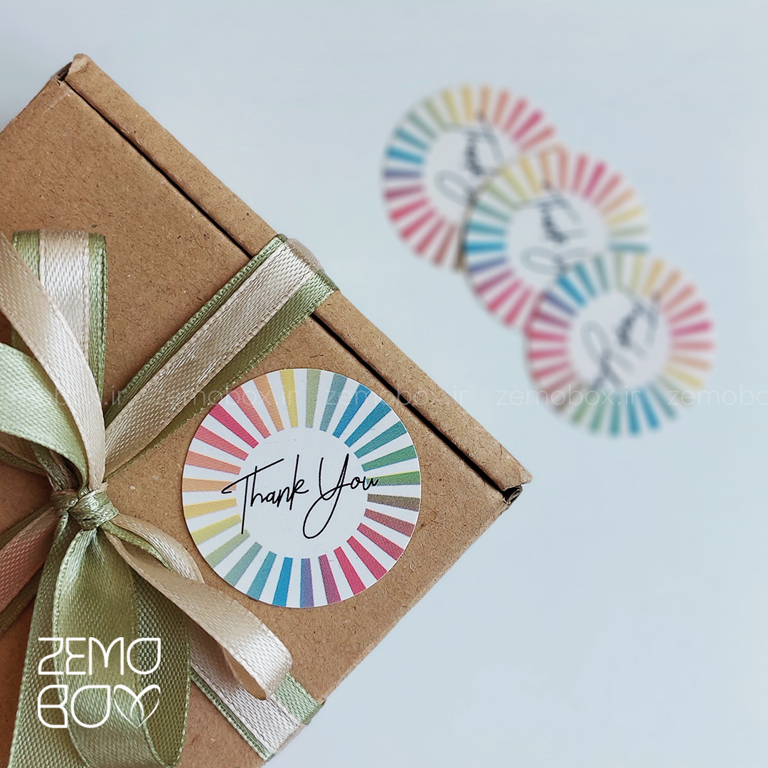 برچسب تشکر دایره رنگی رنگی کد ۲۰۳۰