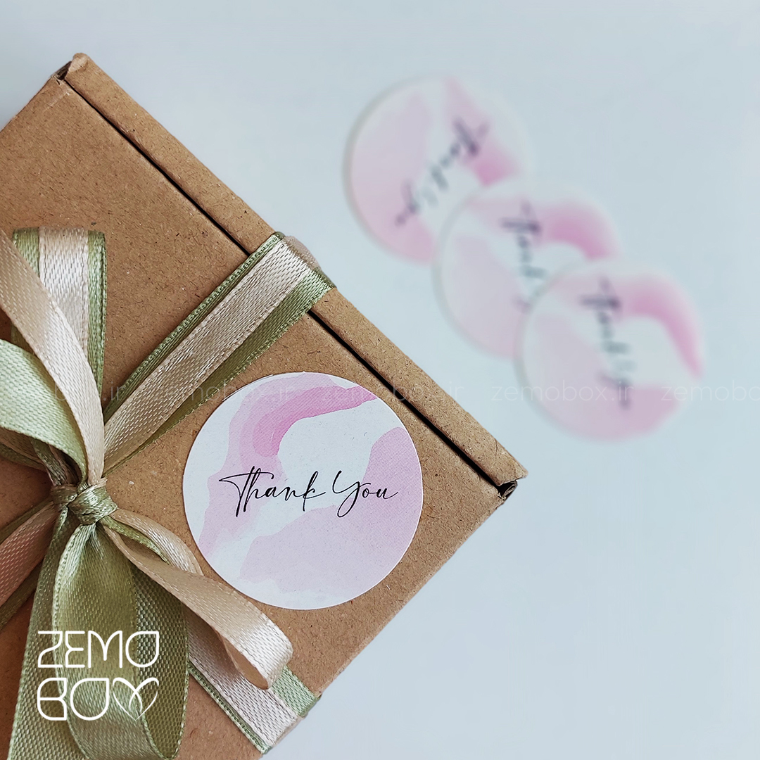 برچسب تشکر دایره صورتی کد ۲۰۳۱