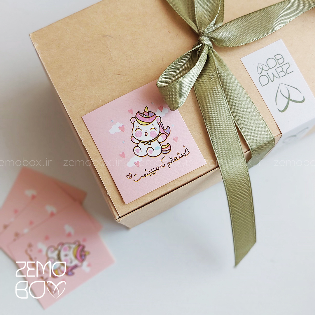 برچسب یونیکورن صورتی خوشحالم که میبینمت کد ۰۷۲